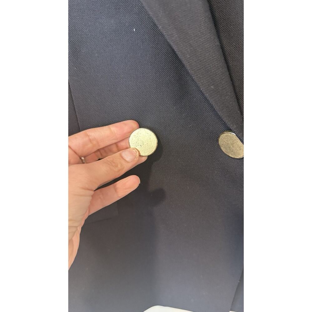 J.Crew Dover Double-Breasted 100% Wool Blazer Navy Blue Size 6 Petite 2824 - Picture 3 of 13